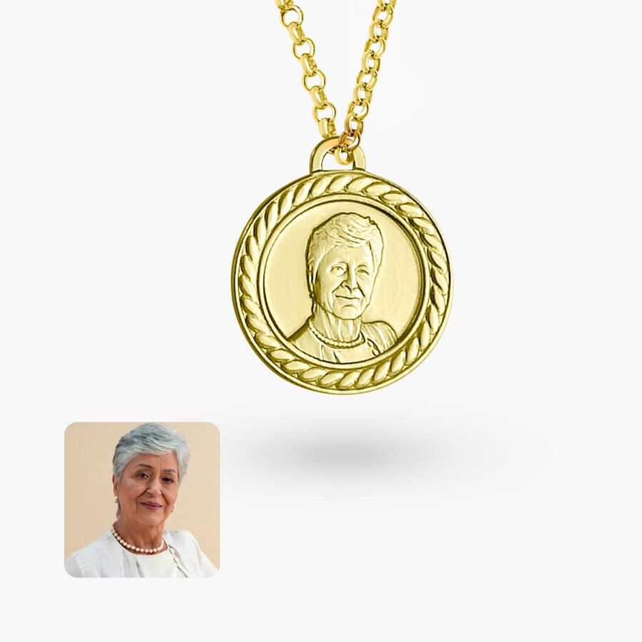 Runder Anhänger mit dekorativem Rahmen, 925 Silber