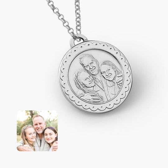 Ornamentaler runder Anhänger, 925 Silber