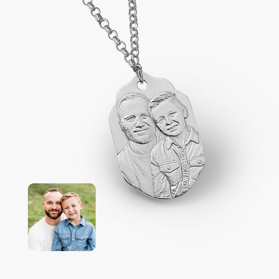 Anhänger in geschwungener Rechteckform, 925 Silber