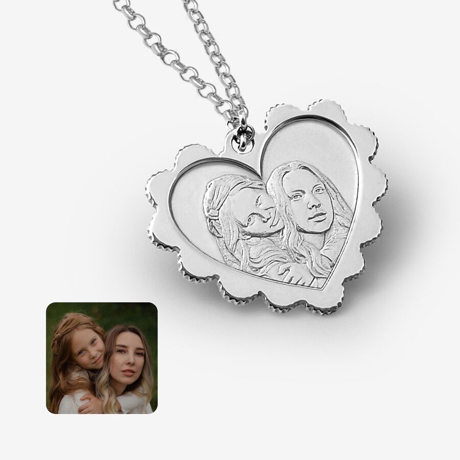 Dekorativer Herzanhänger, 925 Silber