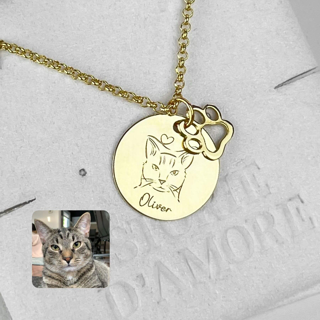 Runder Anhänger mit Tiergravur, Sterlingsilber 925