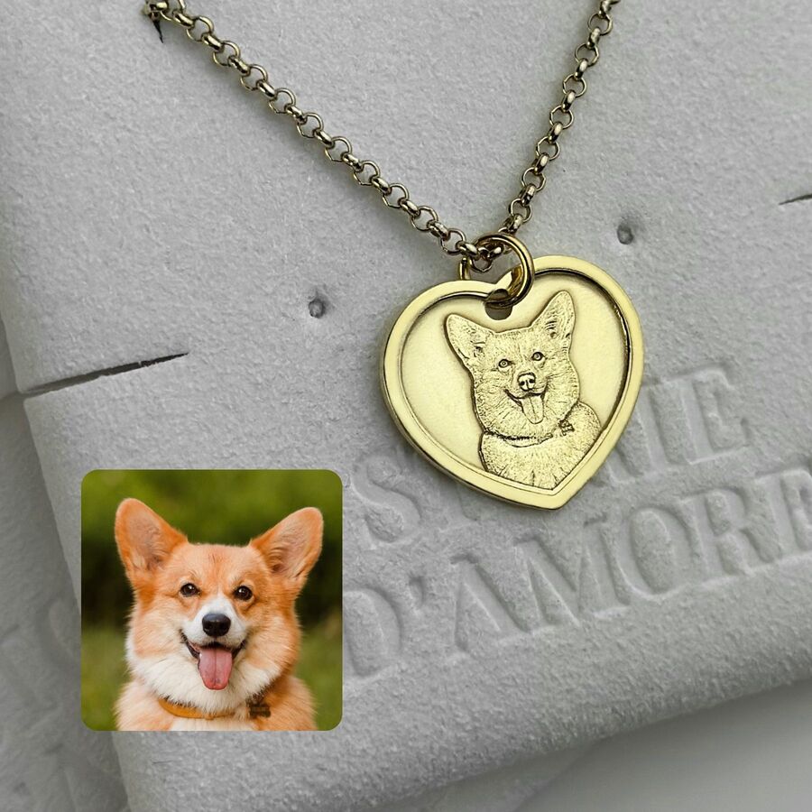 Herz-Anhänger mit klassischem Rahmen, 925 Silber