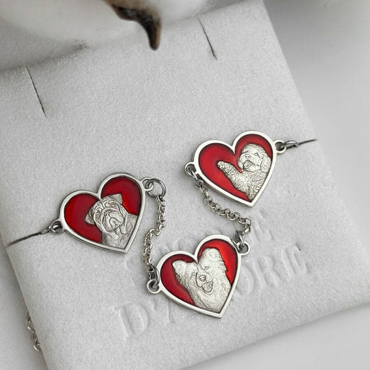 Armband mit drei Herzen, 925 Silber