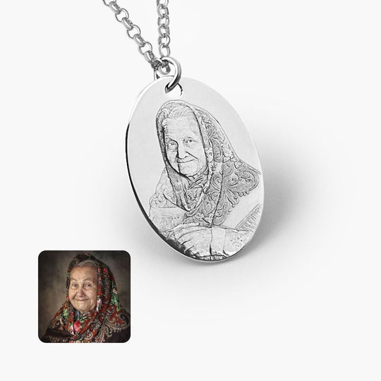 Klassischer Oval-Anhänger, 925 Silber