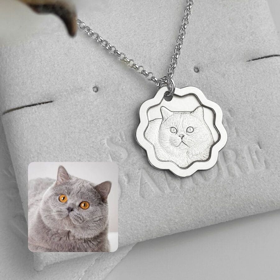 Anhänger mit Wellenrahmen, 925 Silber