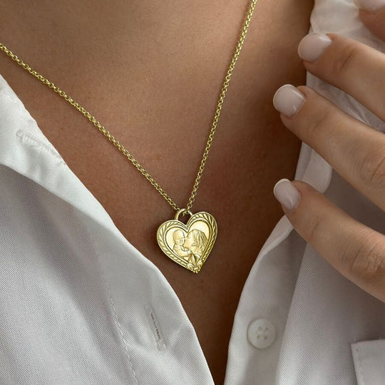 Ornamentaler Herzanhänger, 925 Silber