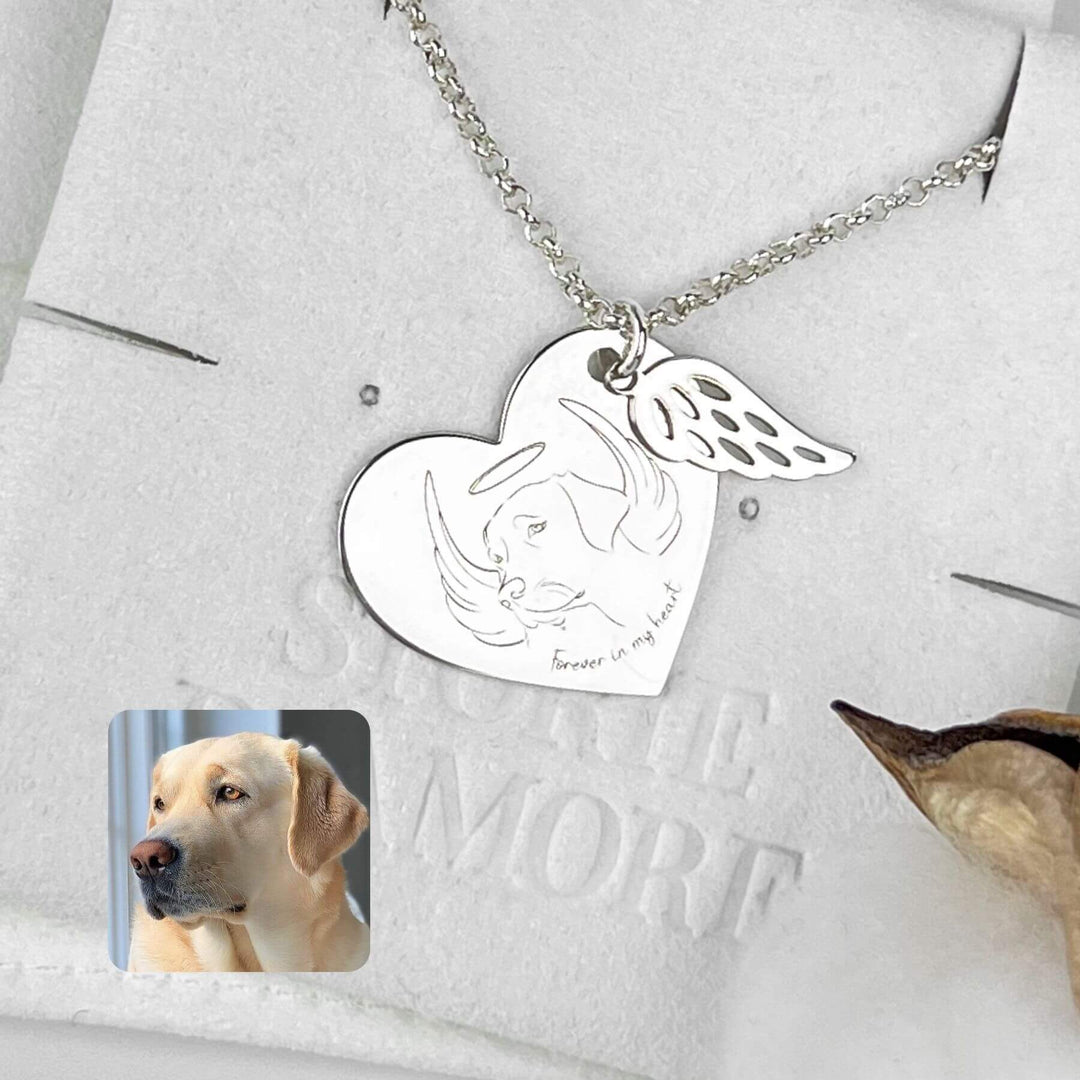 Engelsflügel Herz Anhänger, Sterlingsilber 925