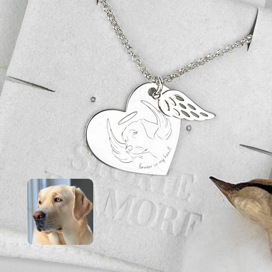 Engelsflügel Herz Anhänger, Sterlingsilber 925