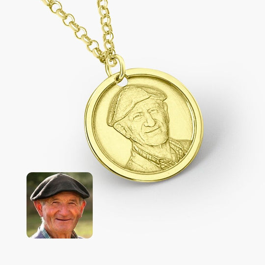 Runder Anhänger mit klassischem Rahmen, 925 Silber