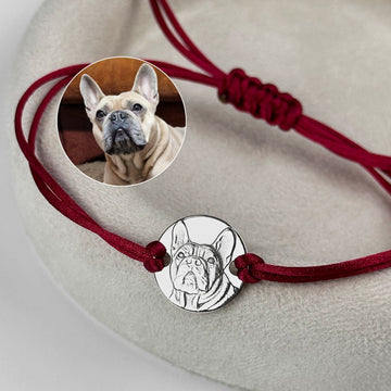 925 Sterling Silver Round Bracelet with Pet Engraving