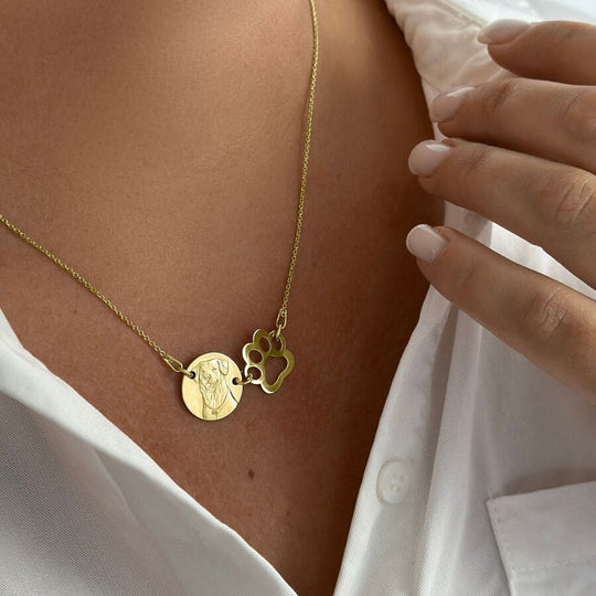 Pandantiv dublu cu lăbuță, argint 925