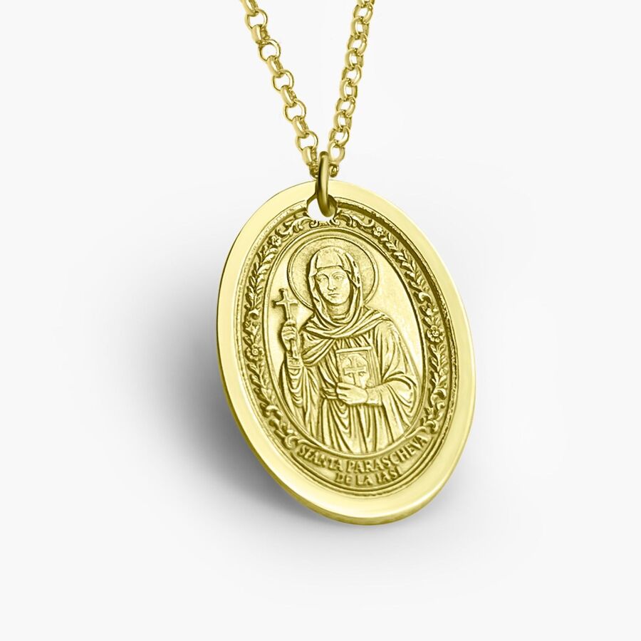 Ovaler AnhÀnger mit der heiligen Parascheva, 925 Silber