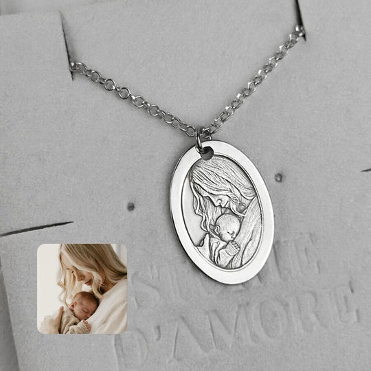 Ovaler Anhänger mit Rahmen, 925 Silber