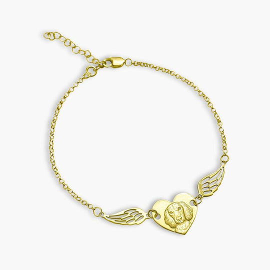 Armband mit Herz und Flügeln, 925 Silber