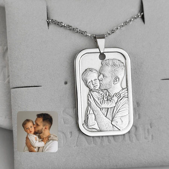 Rechteckiger Anhänger, 925 Silber