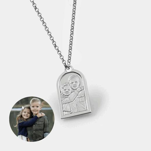 Suspension cadre ondulé, argent 925 "Âme douce"