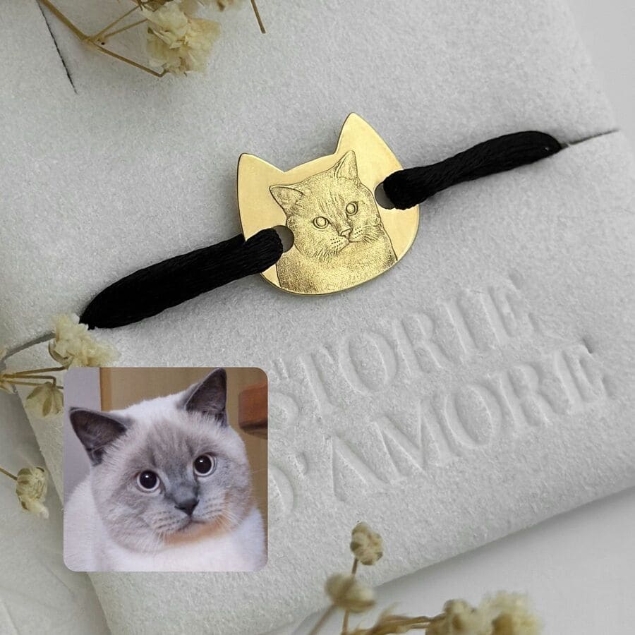 Katzenkopf-Armband, 925 Silber