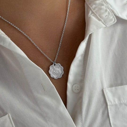 Anhänger mit Wellenrahmen, 925 Silber