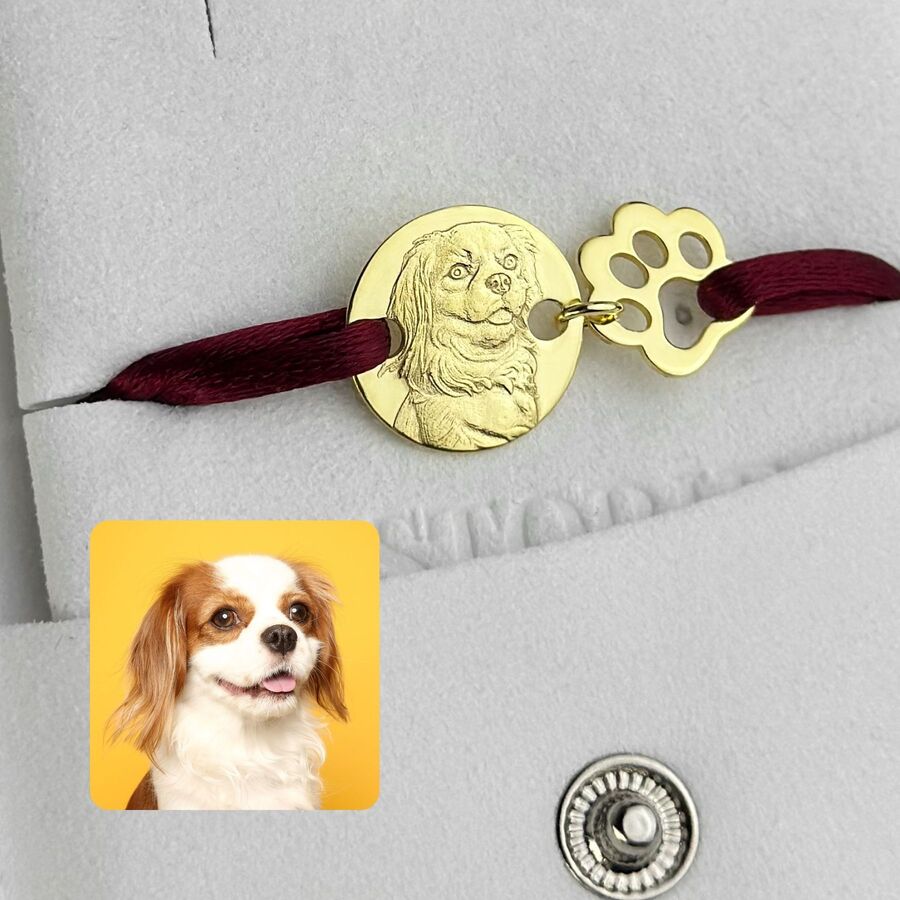 Round & Paw Charm Bracelet, 925 Silver