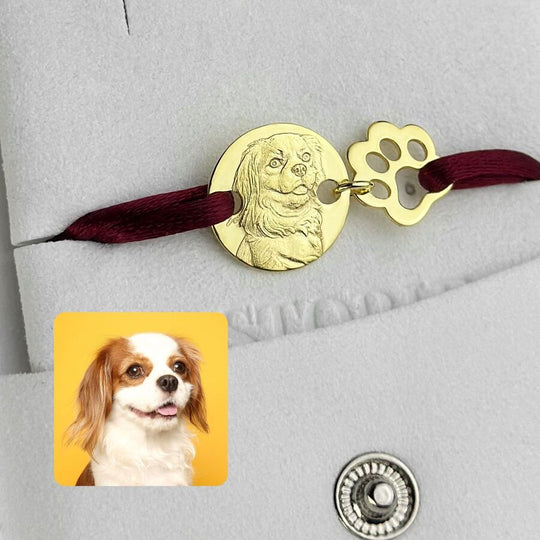 Round & Paw Charm Bracelet, 925 Silver