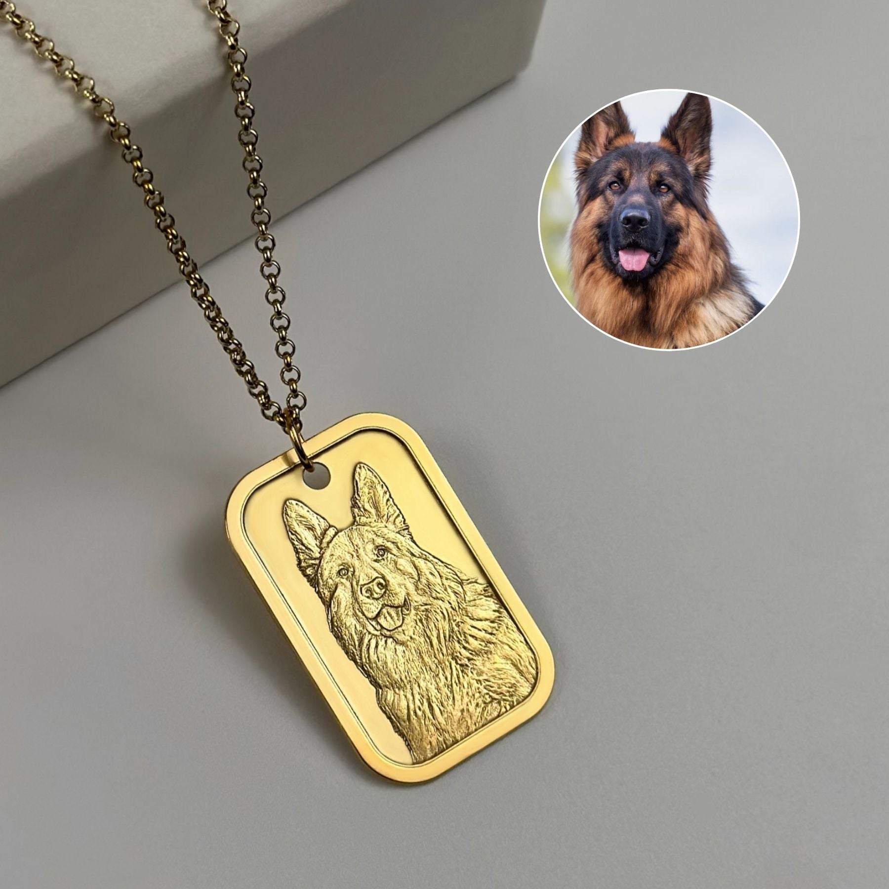 Dog Tag Pendant, 925 Silver