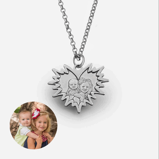Radiant Heart Pendant, 925 Silver