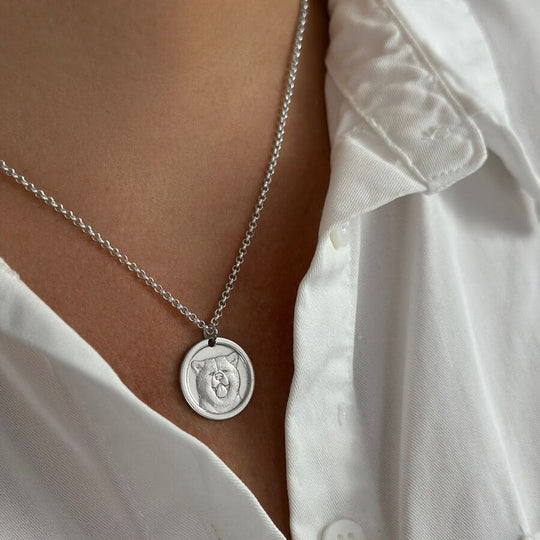 Circle Frame Pendant, 925 Silver