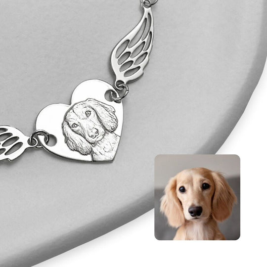 Armband mit Herz und Flügeln, 925 Silber