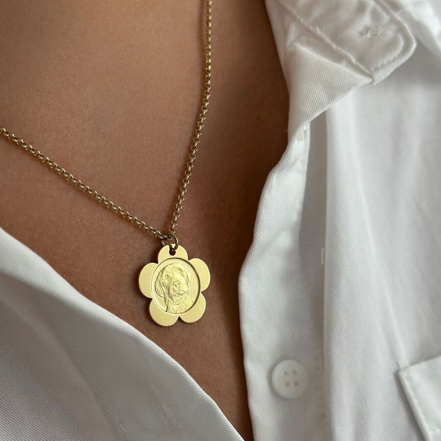 Anhänger in Blütenform, 925 Silber