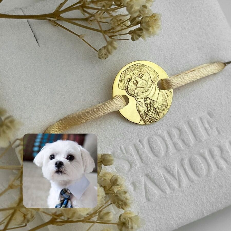 Klassisches Armband mit rundem Anhänger, 925 Silber