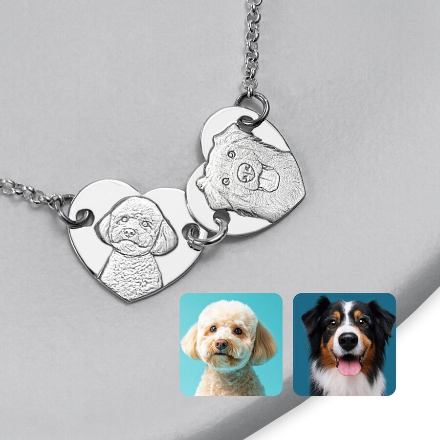 Doppel-Herz-Armband, 925 Silber