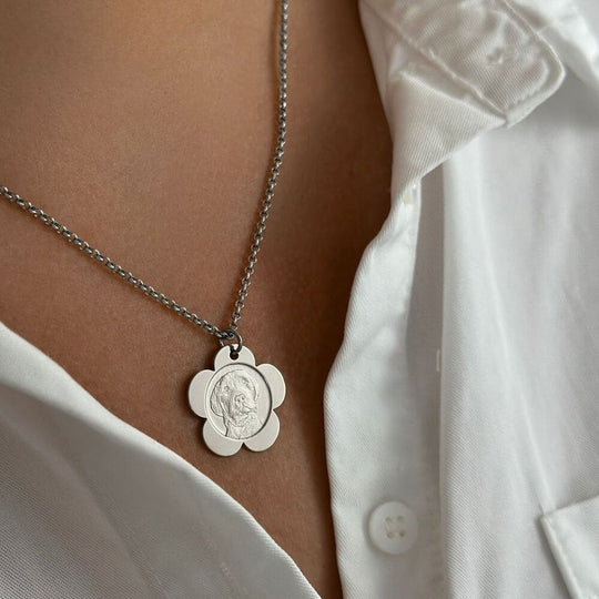 Anhänger in Blütenform, 925 Silber