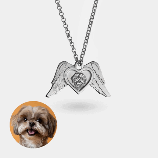 Heart with wings Pendant, 925 Silver