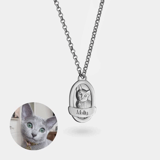 Oval with frame Pendant, 925 Silver