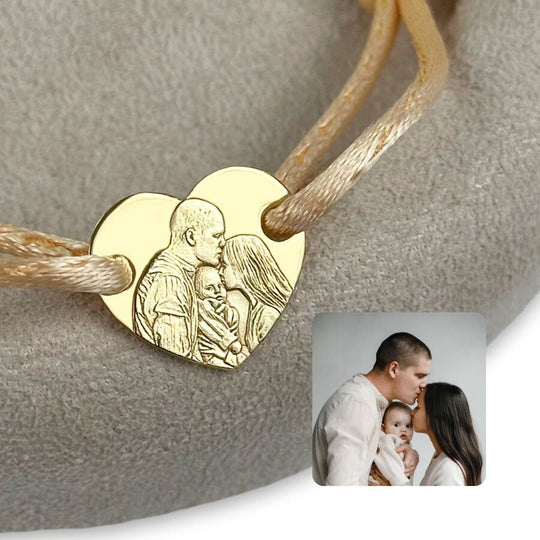 Mittleres Herzarmband mit Porträt, 925 Silber