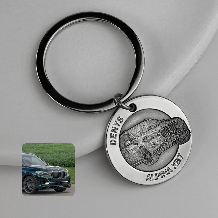 Personalisierter runder Schlüsselanhänger