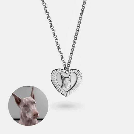 Heart with frame Pendant, 925 Silver