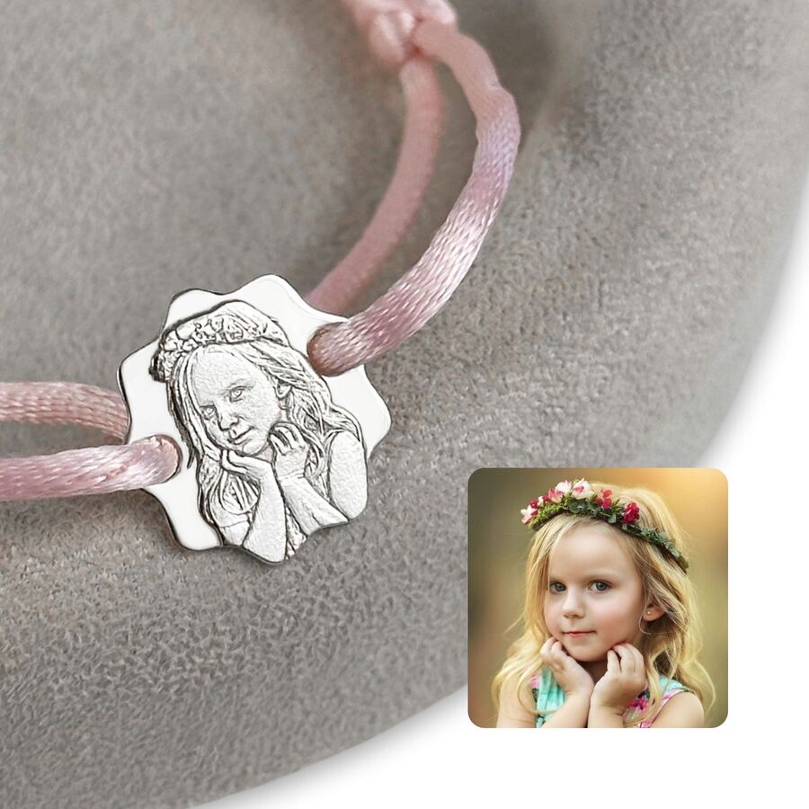 Armband mit 3D-Fotogravur, 925 Silber