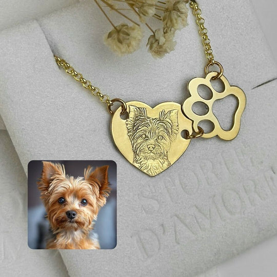 Anhänger mit Herz und Pfote, 925 Silber