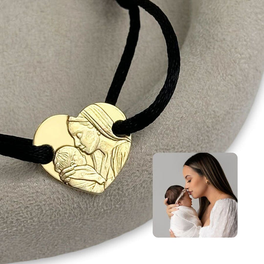 Herzarmband mit Porträt, 925 Silber