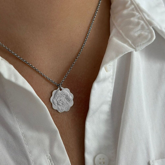 Anhänger mit Wellenrand, 925 Silber