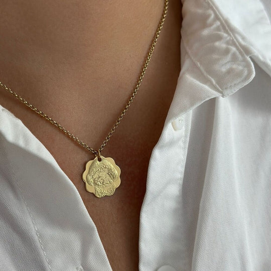 Anhänger mit Wellenrand, 925 Silber