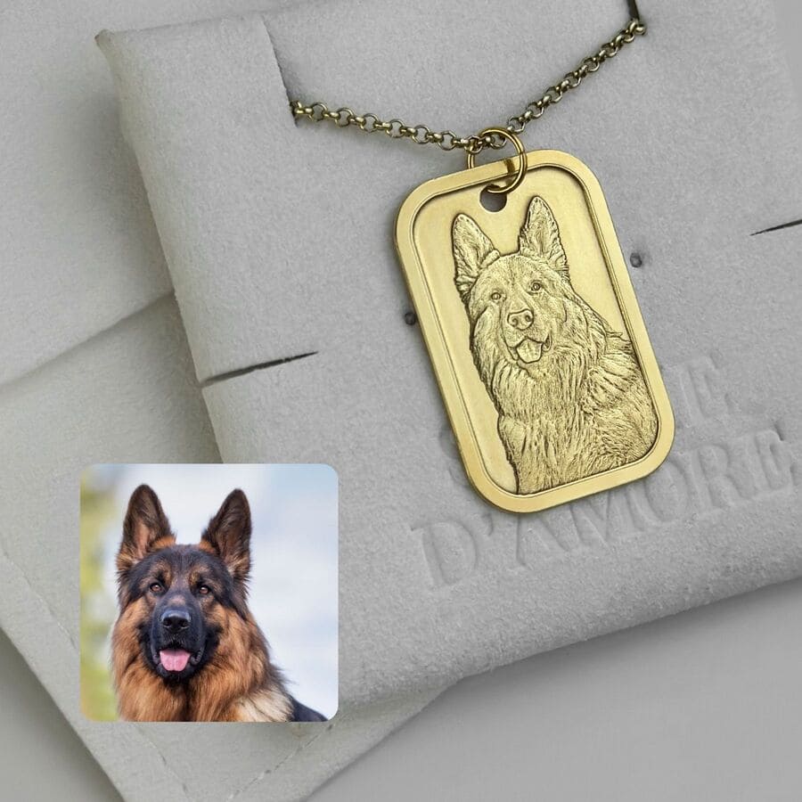 Dog Tag Pendant, 925 Silver