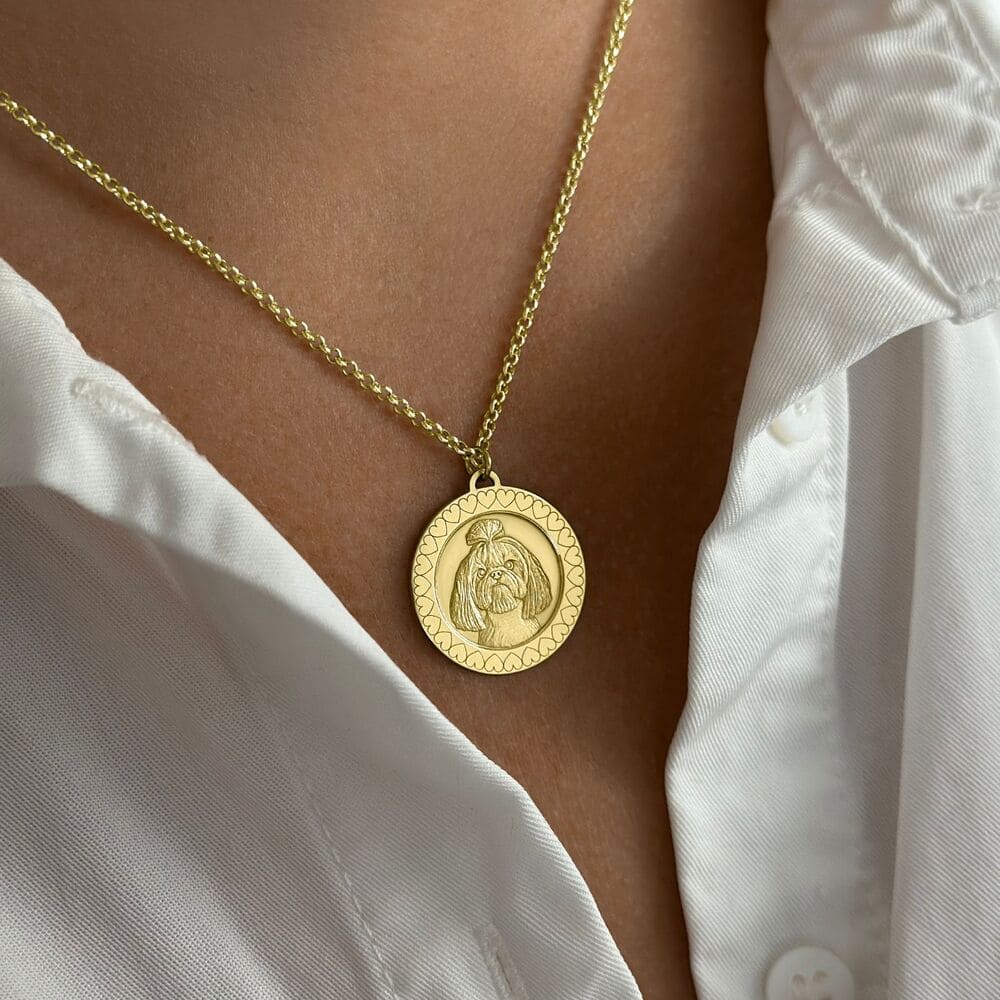 Runder Anhänger mit Herz-Rahmen, 925 Silber