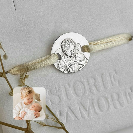 Armband mit rundem Charm, 925 Silber