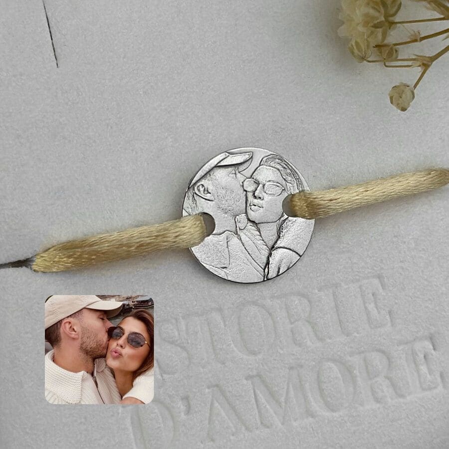 Armband mit rundem Charm, 925 Silber