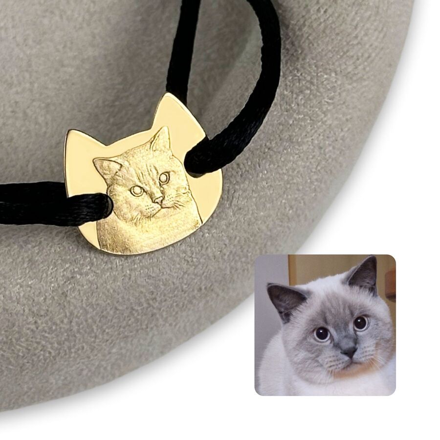 Katzenkopf-Armband, 925 Silber