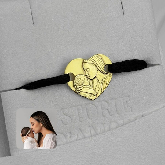 Herzarmband mit Porträt, 925 Silber