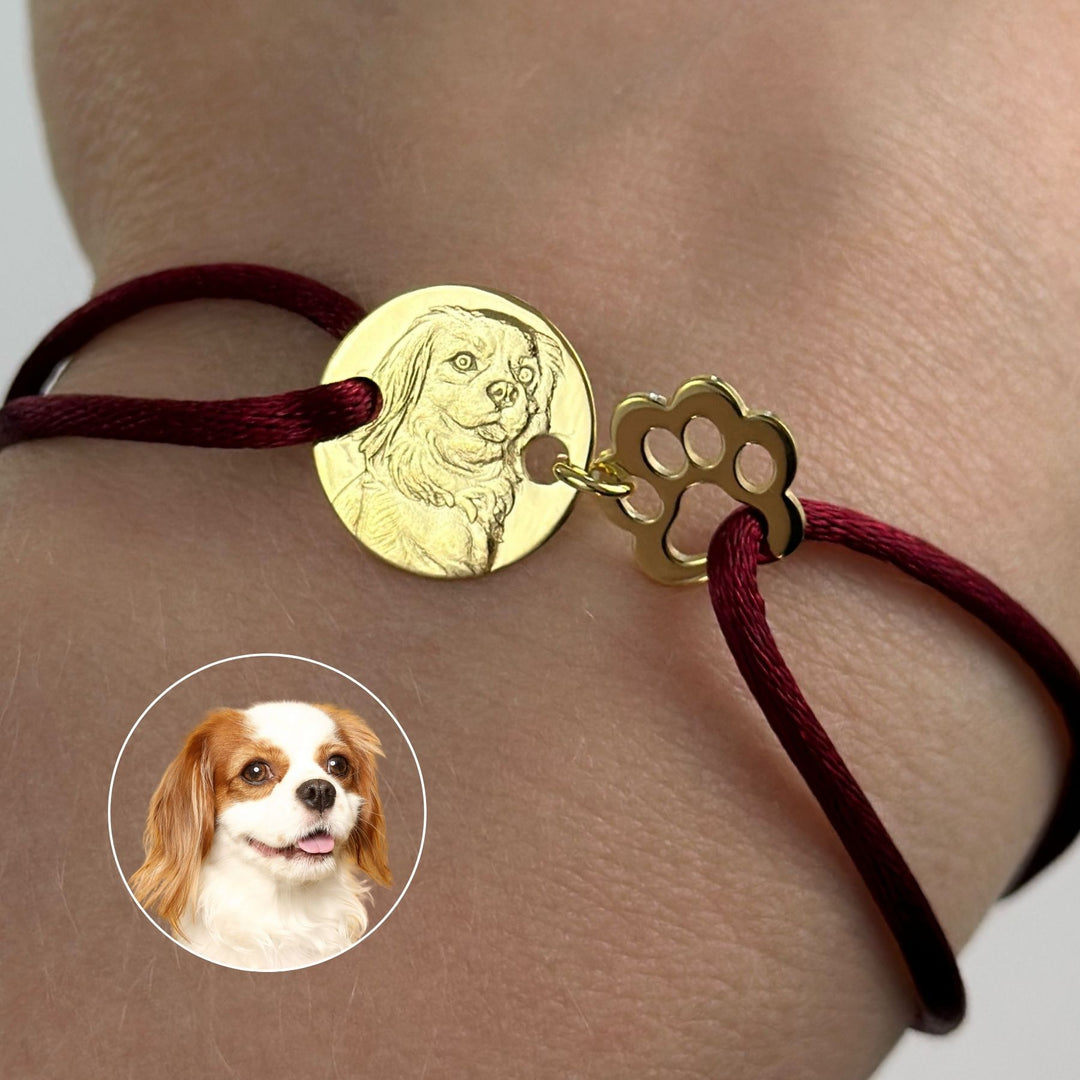 Round & Paw Charm Bracelet, 925 Silver