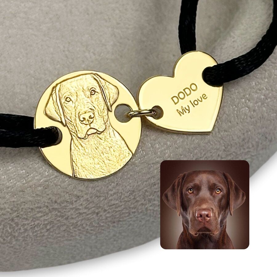 Bracelet aux breloques rond et cœur, argent 925